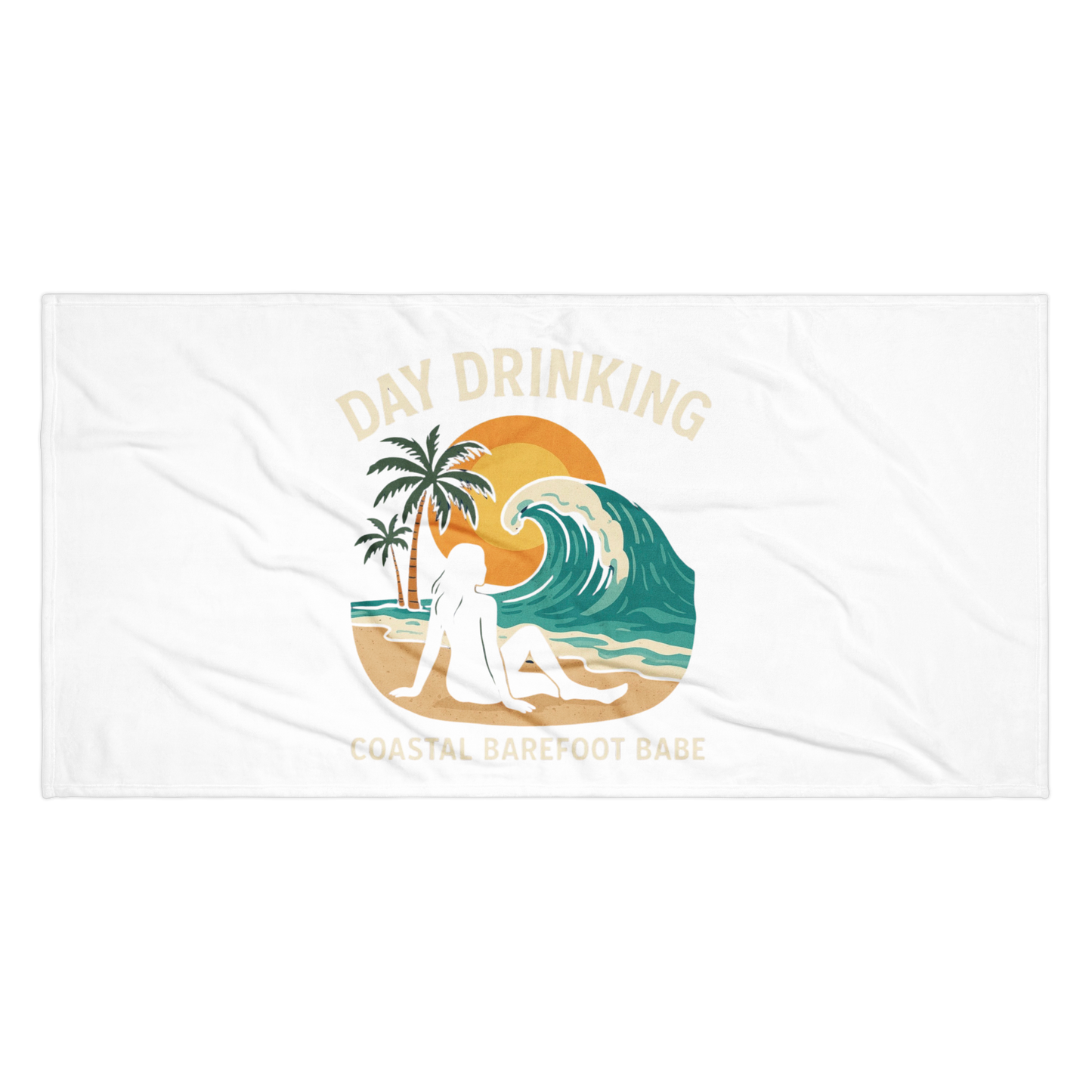 Coastal Barefoot Babe Day Drinking Premium Beach Towel