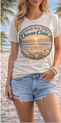 Unleash Your Inner Ocean Child Tee - Beach Sunset Edition