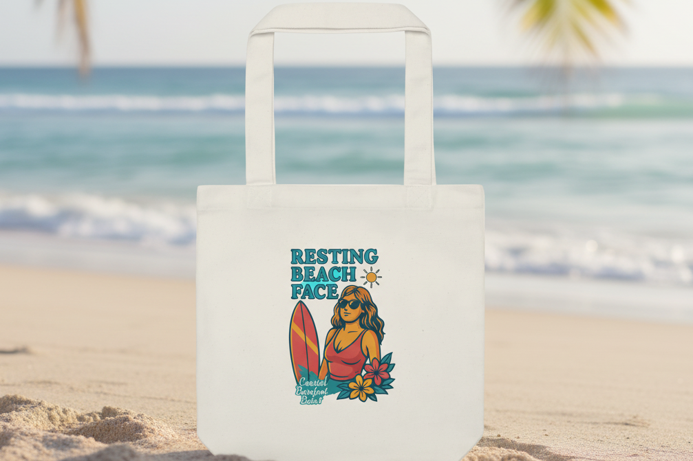 Resting Beach Face Tote Bag